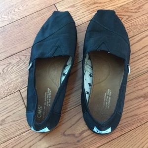 Toms Black Slip Ons Size 7.5